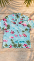 Pink Flamingo HIbiscus Women's Hawaiian Camp Shirt