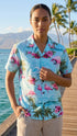 Pink Flamingo HIbiscus Women's Hawaiian Camp Shirt