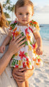 RJC Baby Girls Plumeria Sunshine Puff Sleeve Hawaiian 2pc Dress Set