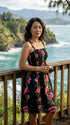 Women’s Smocked Tube Dress – Plumeria Bamboo Panel Print