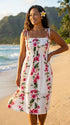 Women’s Smocked Tube Dress – Plumeria Bamboo Panel Print