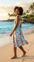 Women’s Smocked Tube Dress – Plumeria Bamboo Panel Print