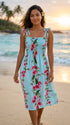 Women’s Smocked Tube Dress – Plumeria Bamboo Panel Print