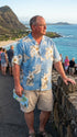 Pacific Legend Mens Plumeria Hibiscus Feather Fern Shirt