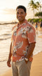 Pacific Legend Mens Plumeria Hibiscus Feather Fern Shirt