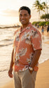 Pacific Legend Mens Plumeria Hibiscus Feather Fern Shirt