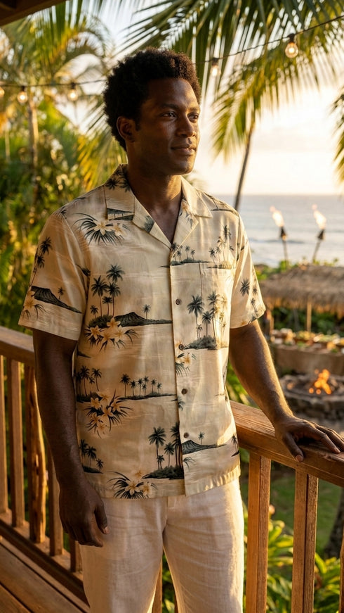 Plumeria Island Men's Hawaiian Shirt