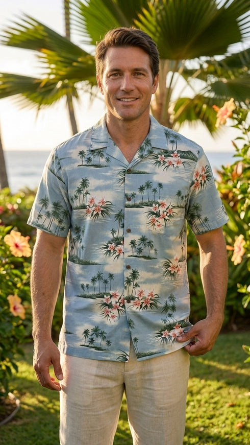 Plumeria Island Men's Hawaiian Shirt