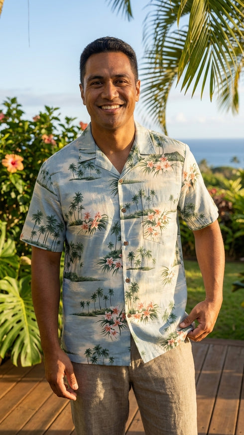 Plumeria Island Men's Hawaiian Shirt