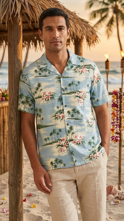 Plumeria Island Men's Hawaiian Shirt