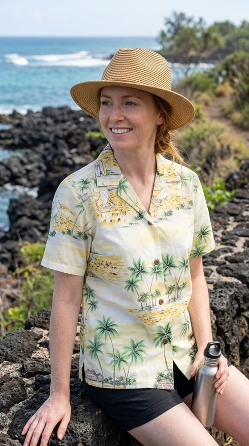 Polynesian Island Women's Hawaiian Camp Shirt