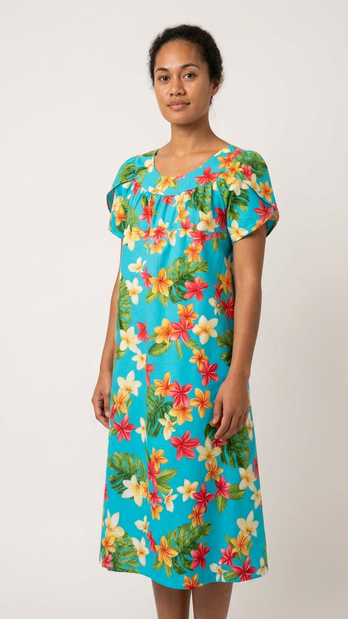 RJC Women's Colorful Plumeria Muumuu Dress