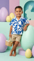 Delicate Tropical Hawaiian Aloha Boys 2pc Cabana Set