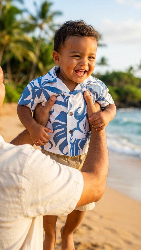 Delicate Tropical Hawaiian Aloha Boys 2pc Cabana Set