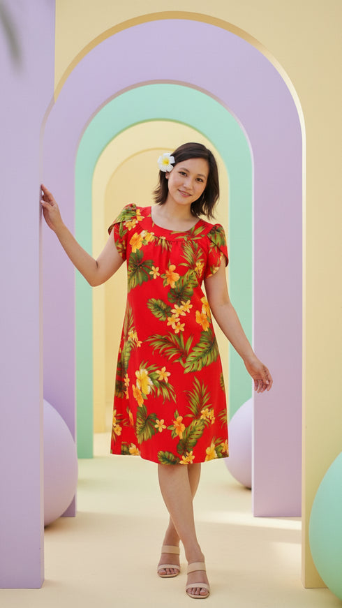 RJC Women's Tropical Summer Hibiscus Muumuu Dress