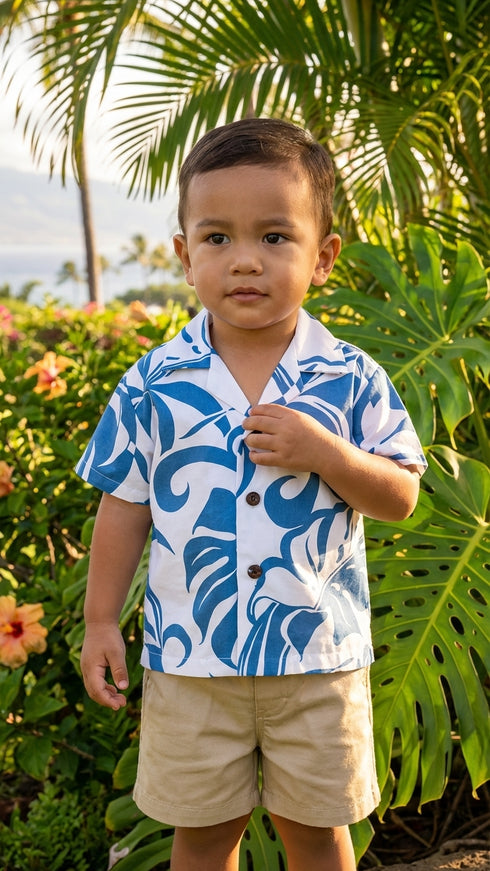Delicate Tropical Hawaiian Aloha Boys 2pc Cabana Set