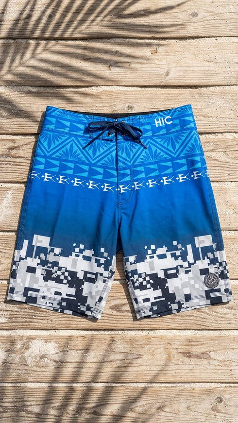 Hawaiian Island Creations (HIC) 20" Digital Coast 8 Way Stretch Boardshorts