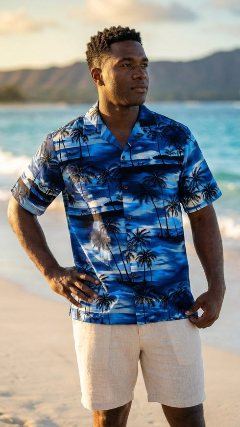 Night Time Surf Men's Hawaiian Shirt