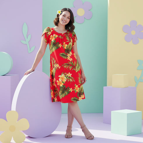 RJC Women's Tropical Summer Hibiscus Muumuu Dress