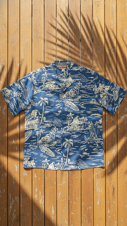 Woodcut Hawaiian Men's Hawaiian Shirt