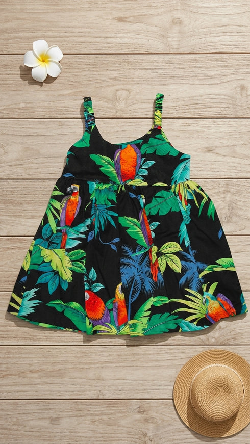 RJC Girls Jungle Parrot Bungee Dress