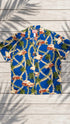 RJC Mens Plumeria Lei Woodie Poly Cotton Blend Shirt