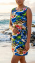 Hibiscus Hawaiian Islands Women's Mock Wrap Hawaiian Sarong Dress
