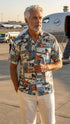 RJC Mens Hibiscus Fighter Airplane Shirt
