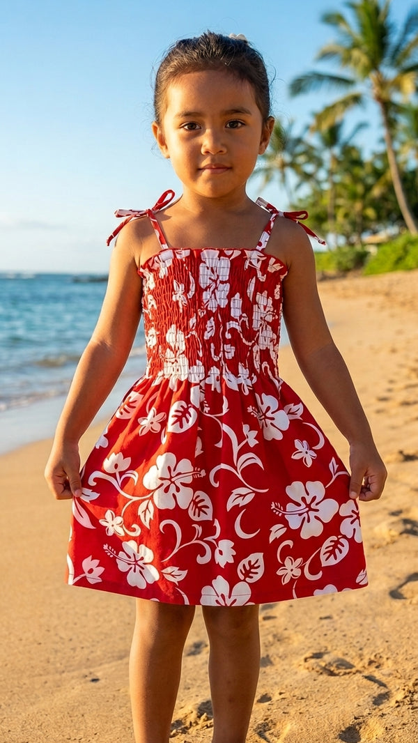 RJC Girls Classic Hibiscus Elastic Tube Dress