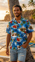 Red Hibiscus Island Men's Hawaiian Shirt