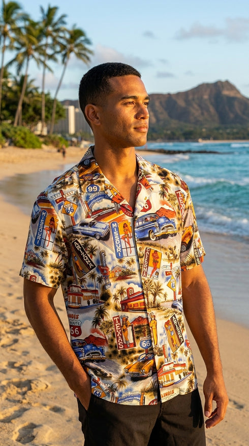 Pacific Legend Mens M to 4X Route RT 66 Shirt