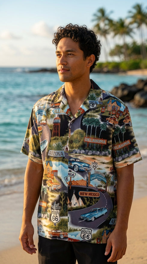 Pacific Legend Mens M to 3X Route RT 66 Travel States Shirt