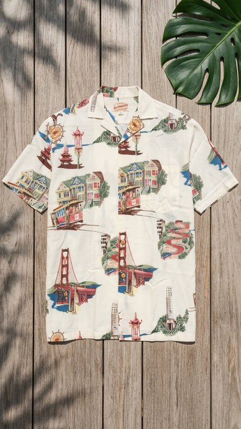 San Francisco Men's Hawaiian Aloha Vintage Cotton Lawn Shirt