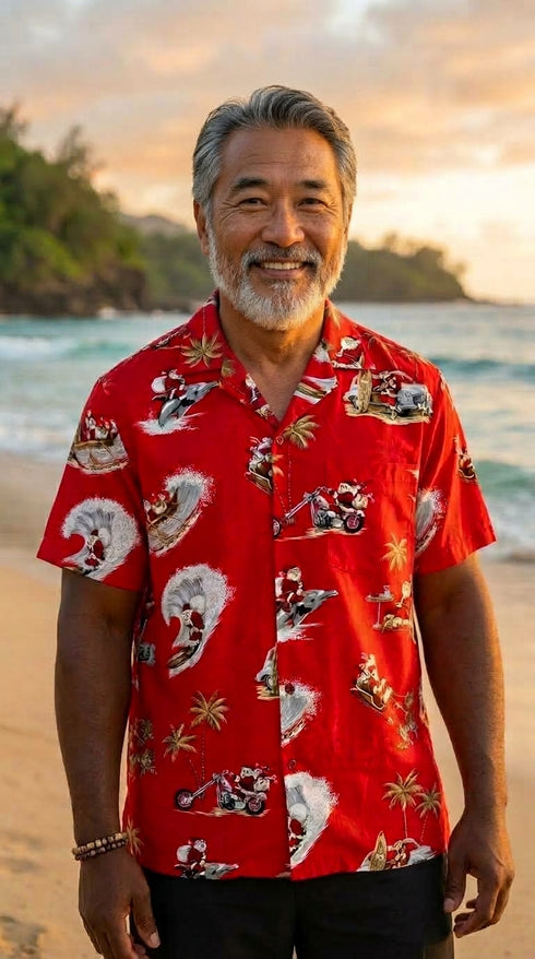 Santa Island Fun Activities Men's Hawaiian Shirt