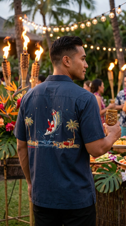 Bamboo Cay Santa's Catch of the Day Embroidered Shirt, view 5 of 8