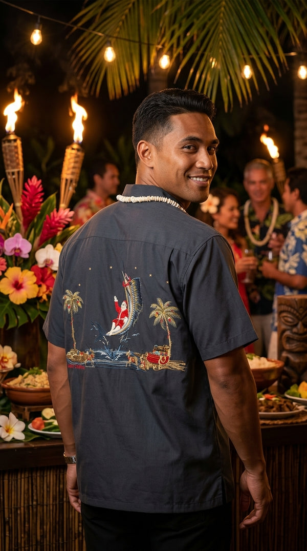 Bamboo Cay Santa's Catch of the Day Embroidered Shirt