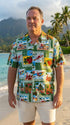 Pacific Legend Santa Yesterday & Today Men's Hawaiian Shirt, additional view 2 of 6