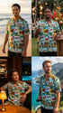 Pacific Legend Santa Yesterday & Today Men's Hawaiian Shirt, additional view 5 of 6