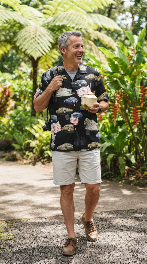 Saturn Men's Paradise Found Hawaiian Aloha Cotton Shirt