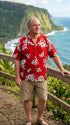 Pacific Legend Mens Shadow White Hibiscus Shirt