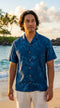 Paradise Found Men's Simple Bamboo Hawaiian Shirt