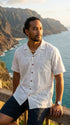 Paradise Found Men's Simple Bamboo Hawaiian Shirt