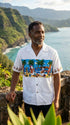 Pacific Legend Snowmen Christmas Beach Party Men's Hawaiian Shirt, additional view 4 of 7