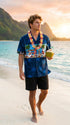 Pacific Legend Snowmen Christmas Beach Party Men's Hawaiian Shirt, additional view 6 of 7