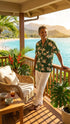 Paradise Found Men's Star Orchid Tom Selleck Magnum PI Hawaiian Shirt