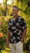 Paradise Found Men's Star Orchid Tom Selleck Magnum PI Hawaiian Shirt