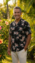 Paradise Found Men's Star Orchid Tom Selleck Magnum PI Hawaiian Shirt