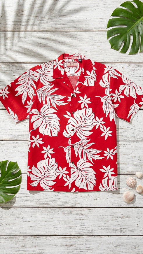 Tiare Monstera Leaf Men's Hawaiian Shirt
