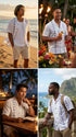 Pacific Legend Mens Traditional Hawaiian Lei Panel Shirt