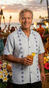 Pacific Legend Mens Traditional Hawaiian Lei Panel Shirt